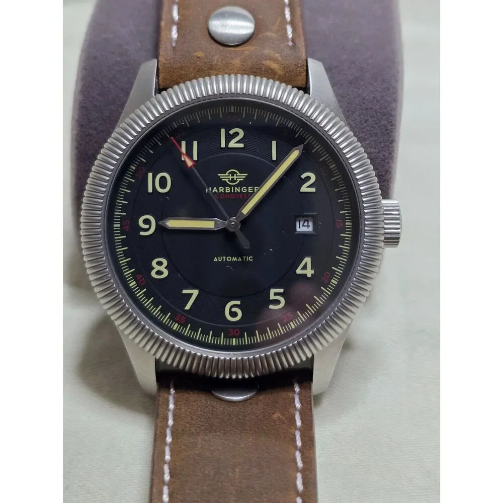 Harbinger Conquest HC1 Automatic Pilot Watch Sapphire Leather + Steel Bracelet